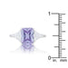 4 Carat Cubic Zirconia Ring, Classic Lavender Rhodium-Coated Rings JGI   