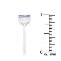 Thumbnail for 4 Carat Cubic Zirconia Ring, Classic Lavender Rhodium-Coated Rings JGI   