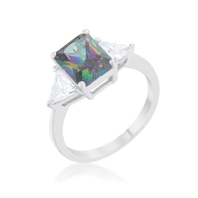4 Carat Cubic Zirconia Ring, Classic Mystic Rhodium-Coated Rings JGI   
