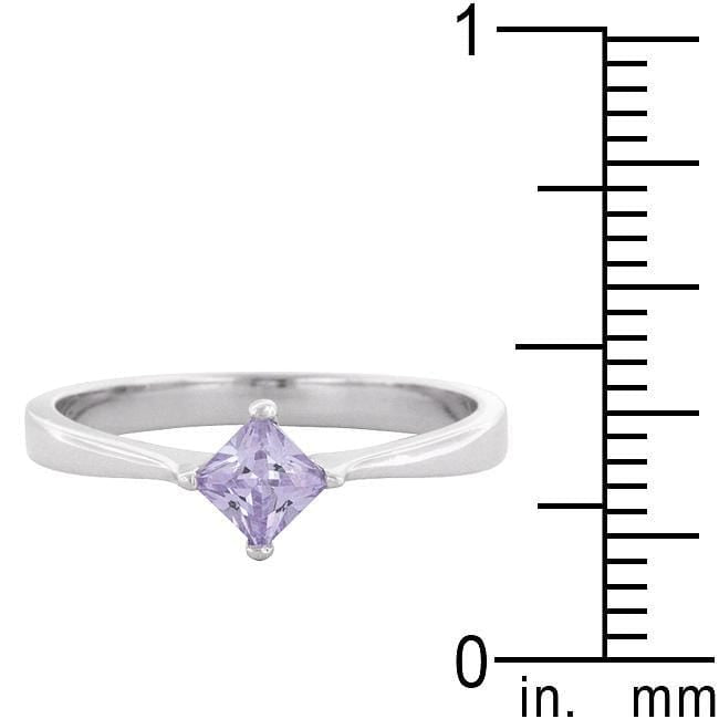 Classic Petite Lavender CZ Cubic Zirconia Purple Solitaire Ring Rings JGI   