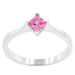 Cubic Zirconia Solitaire Engagement Rings, Classic Petite Pink Ice Rings JGI   