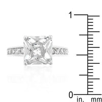 Thumbnail for Princess Cut Cubic Zirconia Ring, Classic Raised Pave Engagement Ring Rings JGI   