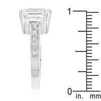 Thumbnail for Princess Cut Cubic Zirconia Ring, Classic Raised Pave Engagement Ring Rings JGI   