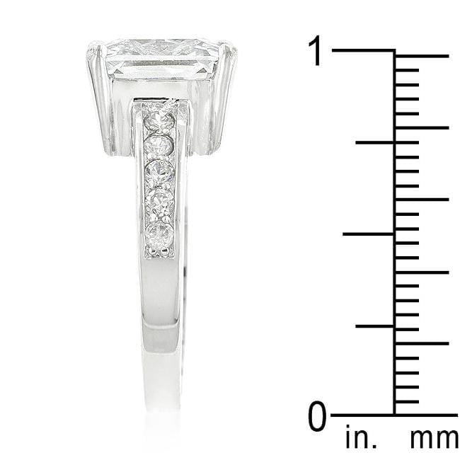 Princess Cut Cubic Zirconia Ring, Classic Raised Pave Engagement Ring Rings JGI   