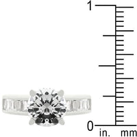 Thumbnail for Cubic Zirconia Channel Ring, Classic Rhodium-Plated Engagement Ring Rings JGI   