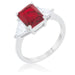 4 Carat Cubic Zirconia Ring, Classic Ruby Rhodium-Coated Engagement Ring Rings JGI   