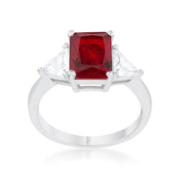 Thumbnail for 4 Carat Cubic Zirconia Ring, Classic Ruby Rhodium-Coated Engagement Ring Rings JGI   
