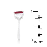 Thumbnail for 4 Carat Cubic Zirconia Ring, Classic Ruby Rhodium-Coated Engagement Ring Rings JGI   