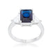 4 Carat Cubic Zirconia Ring, Classic Sapphire Rhodium-Coated Engagement Ring Rings JGI   