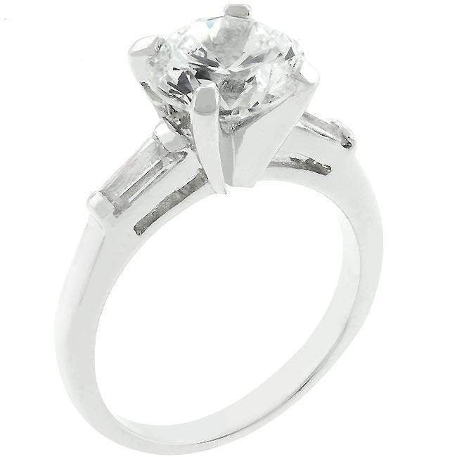 3 Carat Cubic Zirconia Ring, Classic Triple White CZ Engagement Ring Rings JGI   