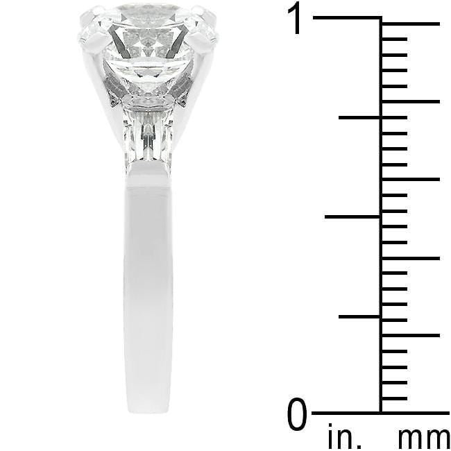 3 Carat Cubic Zirconia Ring, Classic Triple White CZ Engagement Ring Rings JGI   