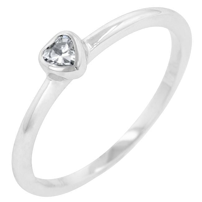 Clear Heart Solitaire Ring Rings JGI   