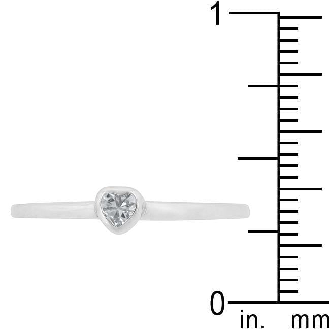 Clear Heart Solitaire Ring Rings JGI   