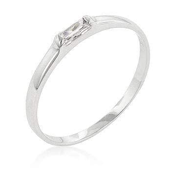 Clear Petite Solitaire Ring Rings JGI   