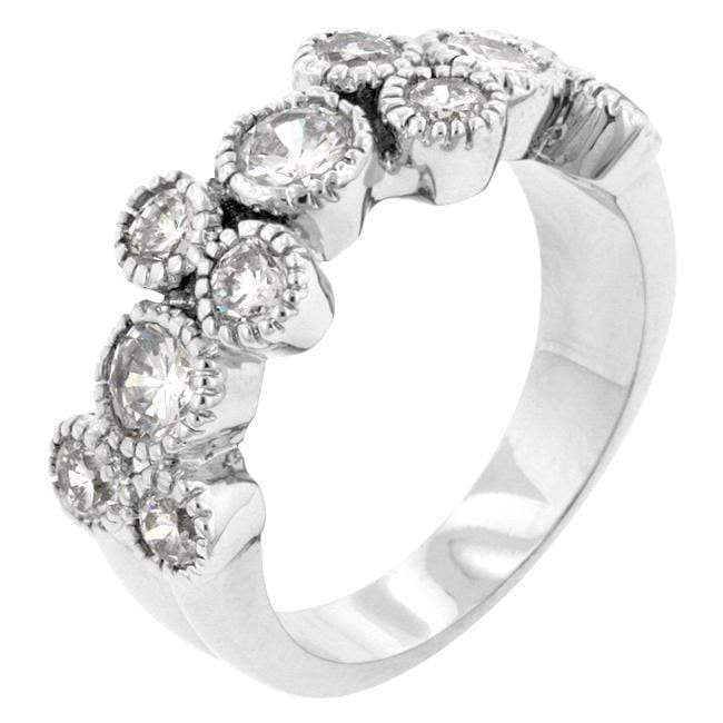 Coral Bezel Cubic Zirconia Ring Rings JGI   