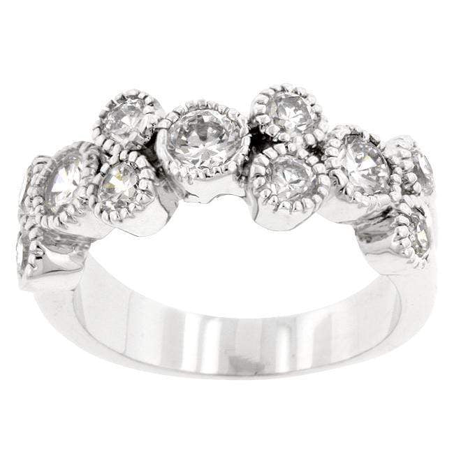 Coral Bezel Cubic Zirconia Ring Rings JGI   