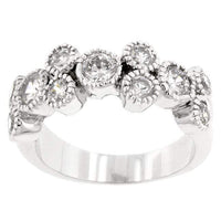 Thumbnail for Coral Bezel Cubic Zirconia Ring Rings JGI   