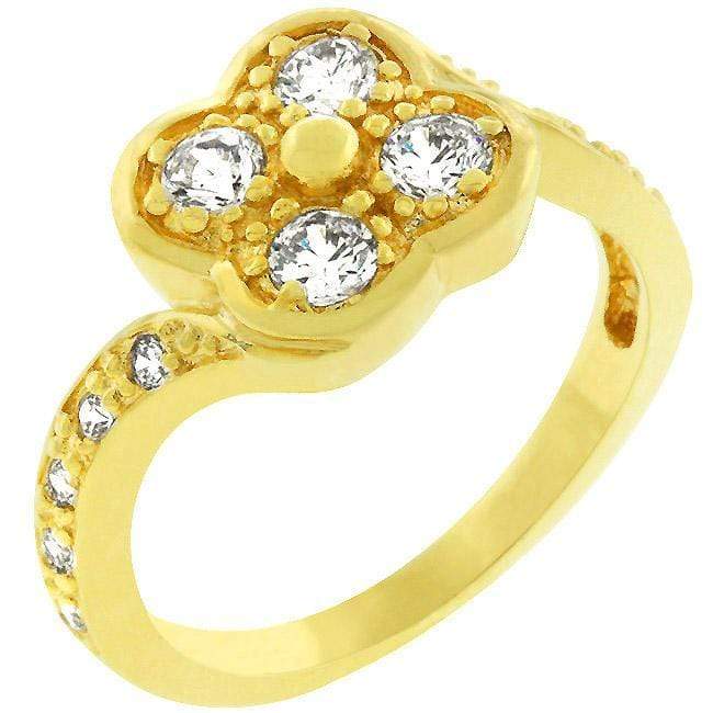 Cubic Zirconia Clover Ring Rings JGI   