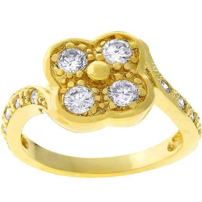 Cubic Zirconia Clover Ring Rings JGI   
