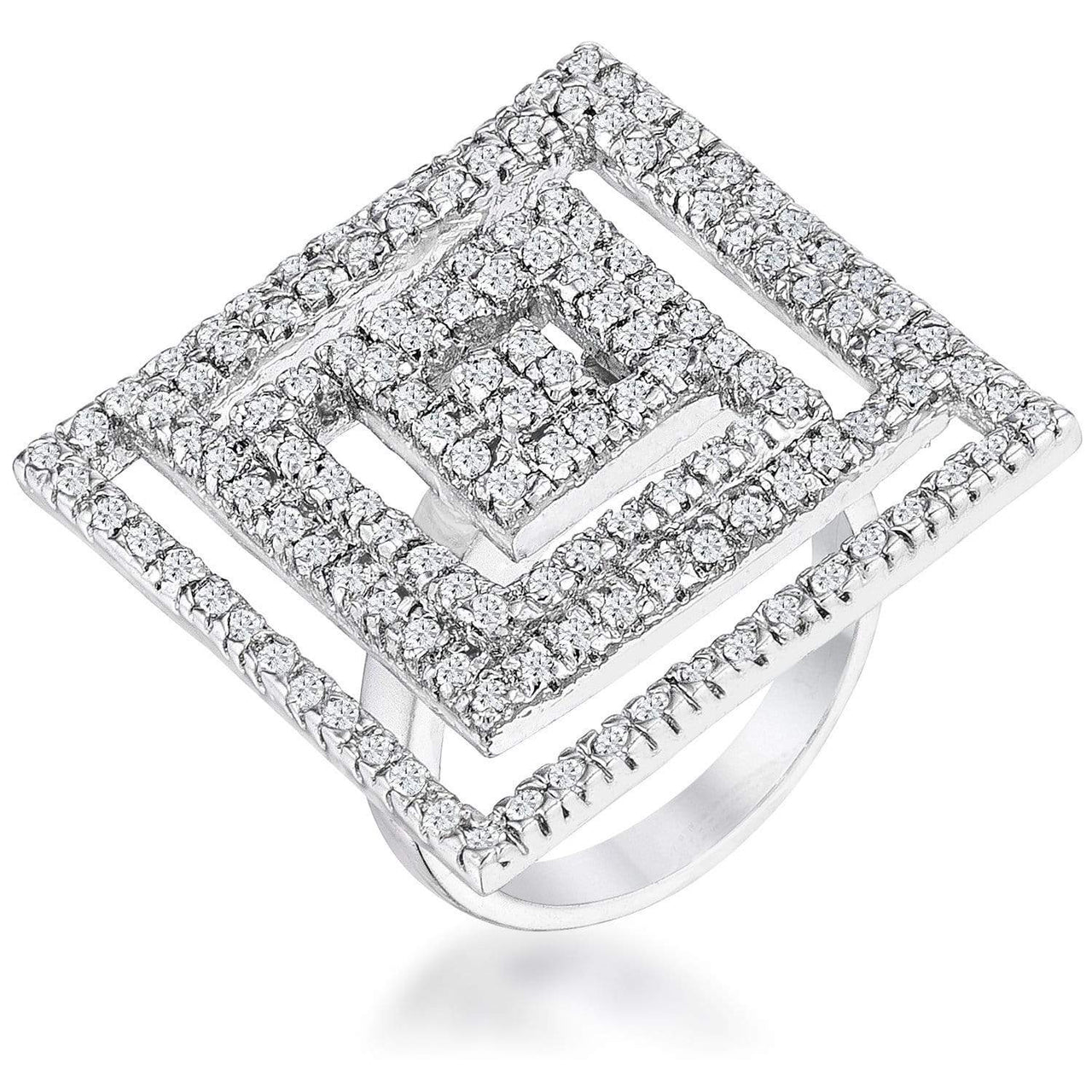 Cubic Zirconia Maze Cocktail Ring Rings JGI   