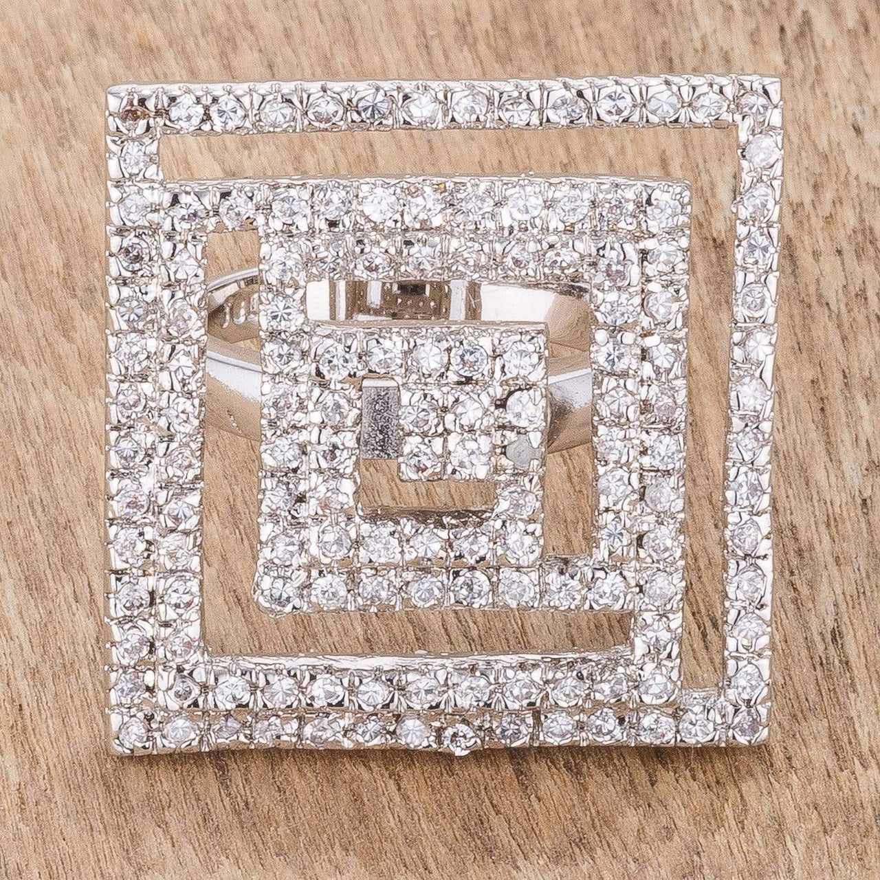 Cubic Zirconia Maze Cocktail Ring Rings JGI   