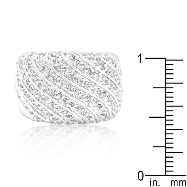 Cubic Zirconia Pave Diagonal Ring Rings JGI   