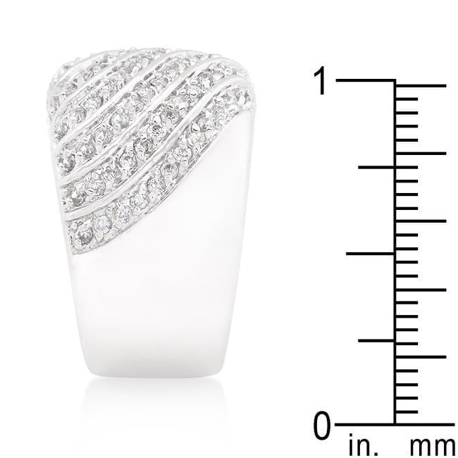 Cubic Zirconia Pave Diagonal Ring Rings JGI   