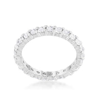 Thumbnail for Cubic Zirconia Eternity Band, Sterling Silver w/ Prongs Setting Rings JGI   
