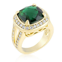 Thumbnail for Cushion Cut Emerald Green Cocktail Ring Rings JGI   