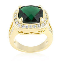 Thumbnail for Cushion Cut Emerald Green Cocktail Ring Rings JGI   