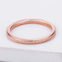 Thumbnail for Diamond Cut Rose Goldtone Stainless Steel Stackable Ring Rings JGI   