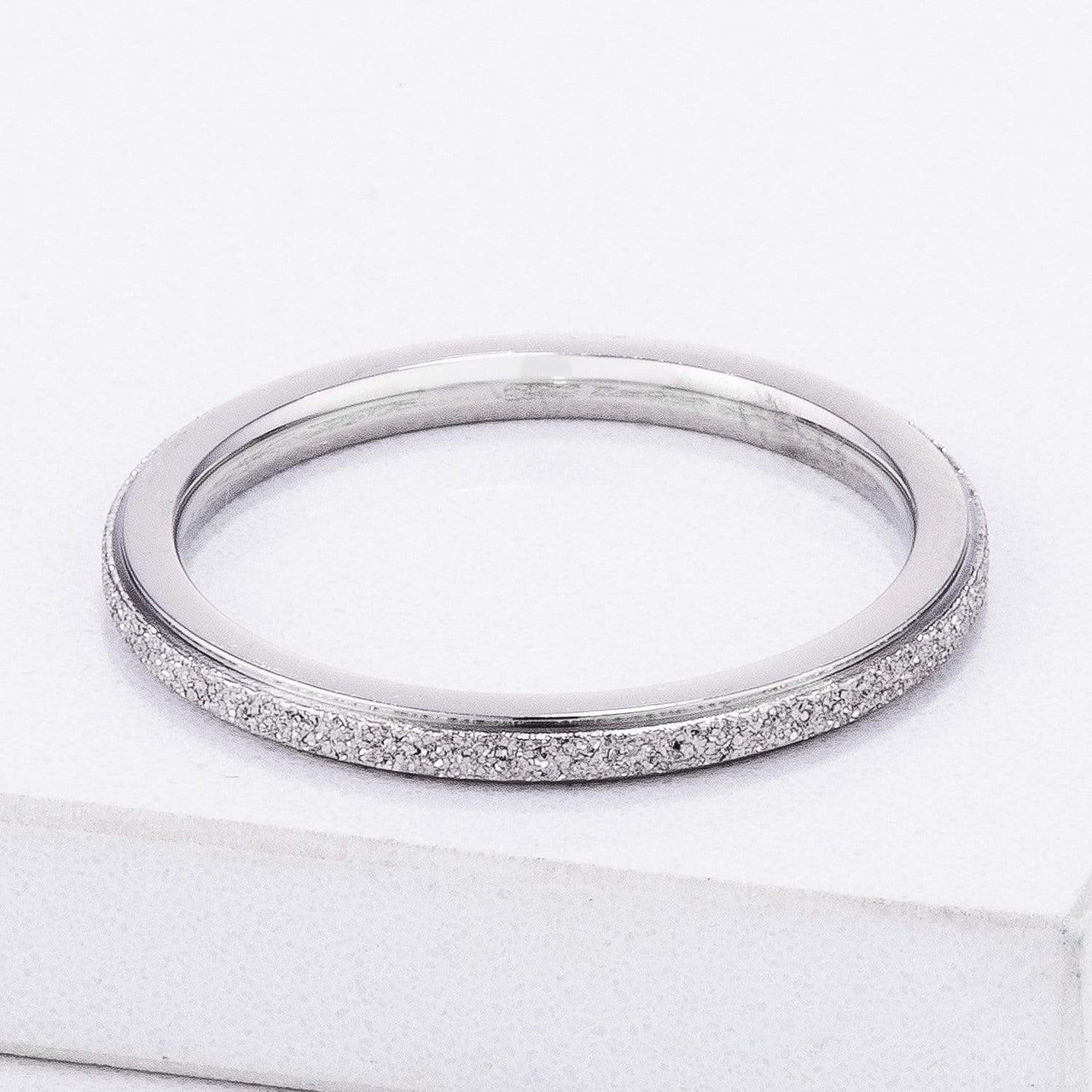 Diamond Cut Stainless Steel Stackable Ring Rings JGI   