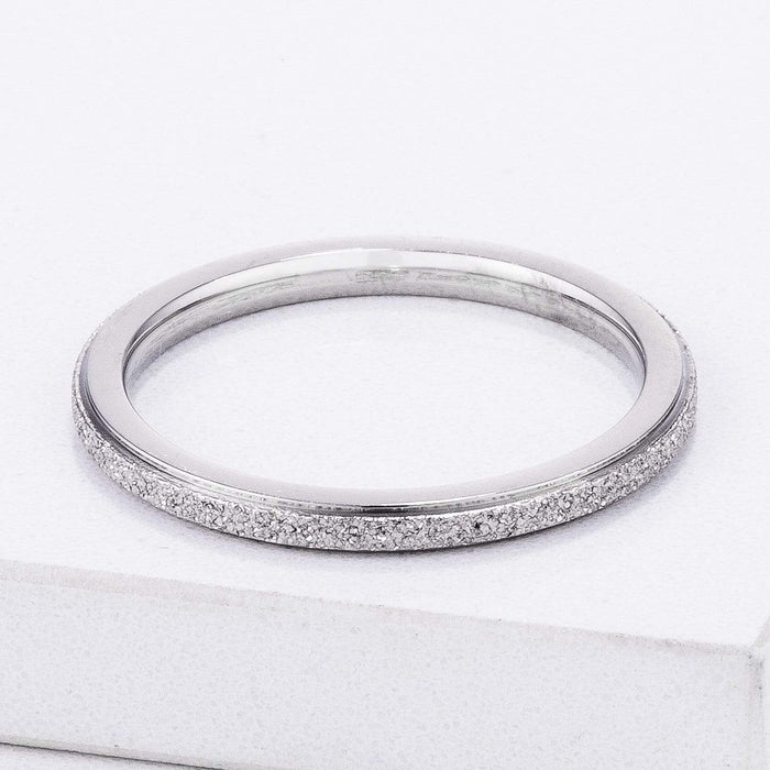 Diamond Cut Stainless Steel Stackable Ring Rings JGI   