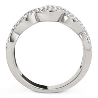 Thumbnail for Diamond Studded Double Interlocking Waves Ring in 14k White Gold  (5/8 cttw) Rings Angelucci Jewelry   