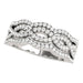 Diamond Studded Ring with Four Curves in 14k White Gold (5/8 cttw) Rings Angelucci Jewelry   