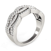 Thumbnail for Diamond Studded Ring with Four Curves in 14k White Gold (5/8 cttw) Rings Angelucci Jewelry   