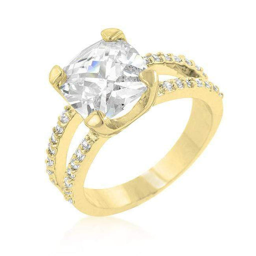 CZ Oval Engagement Rings, Double Band, Gold-Plated Rings JGI   
