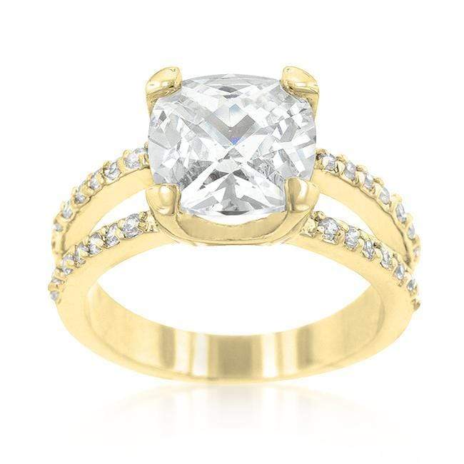 CZ Oval Engagement Rings, Double Band, Gold-Plated Rings JGI   