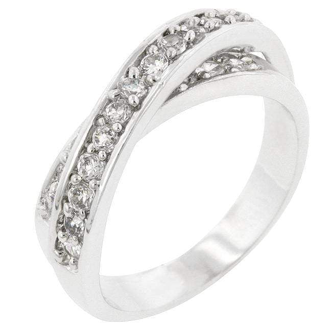 Double Cross Cubic Zirconia Ring Rings JGI   