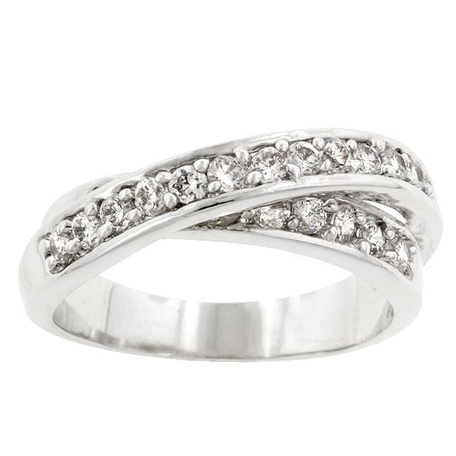 Double Cross Cubic Zirconia Ring Rings JGI   
