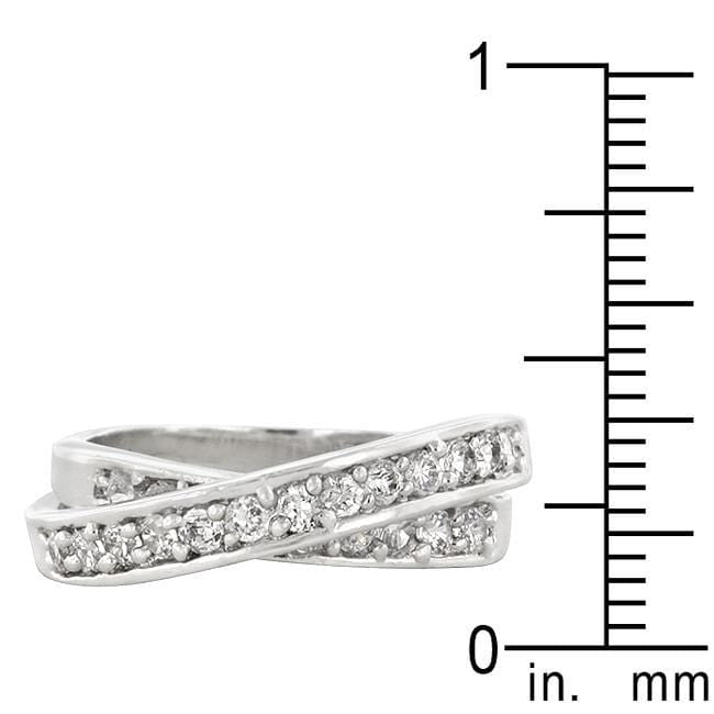 Double Cross Cubic Zirconia Ring Rings JGI   