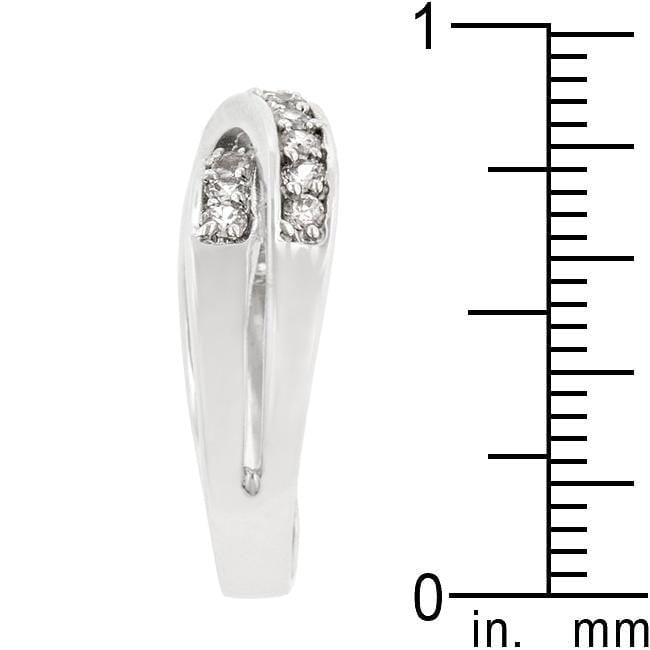 Double Cross Cubic Zirconia Ring Rings JGI   