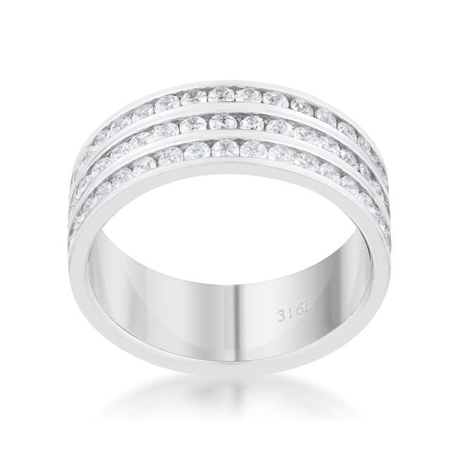 Dreya 1.6ct CZ Rhodium Stainless Steel Eternity Ring Rings JGI   