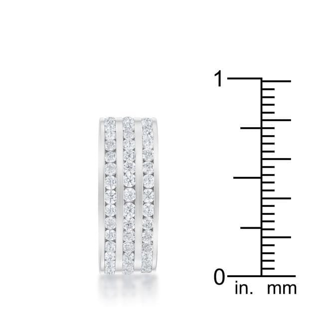 Dreya 1.6ct CZ Rhodium Stainless Steel Eternity Ring Rings JGI   