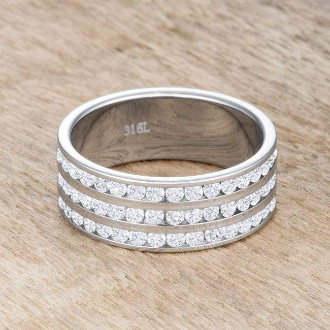 Dreya 1.6ct CZ Rhodium Stainless Steel Eternity Ring Rings JGI   