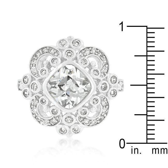 Elegant Clear Cubic Zirconia Crest Ring Rings JGI   
