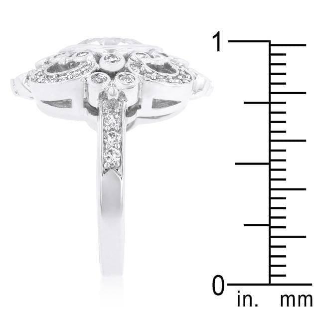 Elegant Clear Cubic Zirconia Crest Ring Rings JGI   