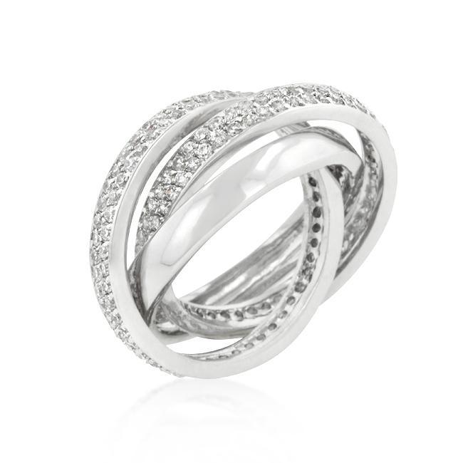 Eternity Band Triplet with Clear Cubic Zirconia Rings JGI   