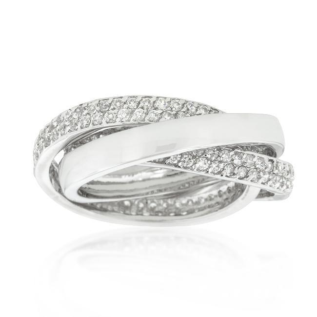 Eternity Band Triplet with Clear Cubic Zirconia Rings JGI   