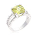 Cushion Cut Cubic Zirconia Ring, Fabulous Peridot Engagement Ring Rings JGI   